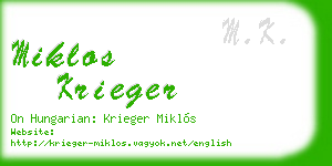 miklos krieger business card